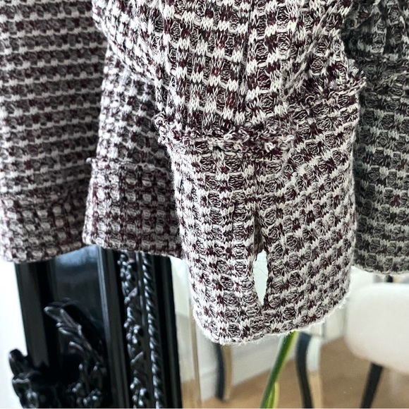 Free People | Women's Maroon & White Lightweight Cropped Cowl Neck Sweater - Picture 4 of 6